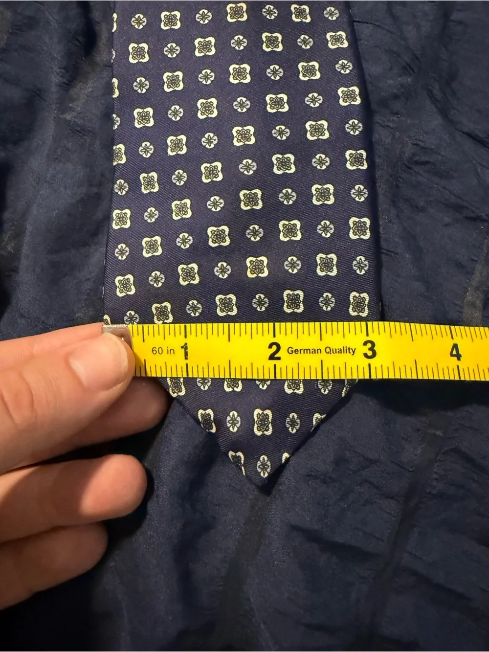 Navy Blue Floral Silk Tie